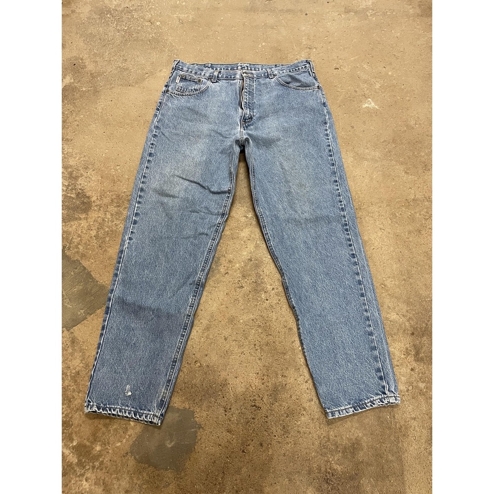 Carhartt B17 DST Jeans Mens 40x34 Blue Stone Wash Relaxed Straight Work Denim